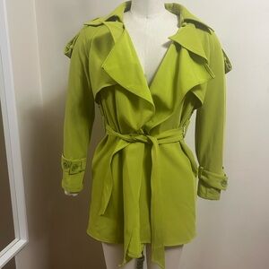 Women's Lime Green Trench Coat